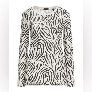 ATM ANTHONY THOMAS MELILLO
Zebra-print Long-sleeve Washed Crewneck Top